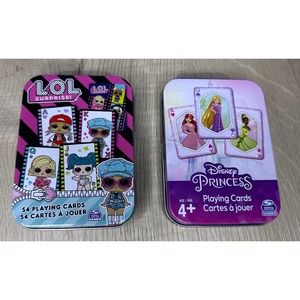 Spin master LOL SURPRISE and Disney’s PRINCESS 54 playing card. Lot of 2
